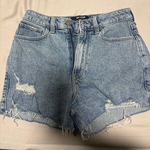 Hollister Light Blue Distressed Jean Shorts